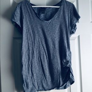 Motherhood Maternity- Navy Stripped T-Shirt